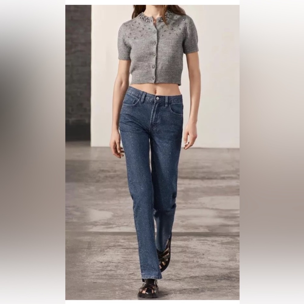 ZARA COLLECTION RHINESTONE HIGH WAIST BOOTCUT
JEANS